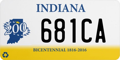 IN license plate 681CA