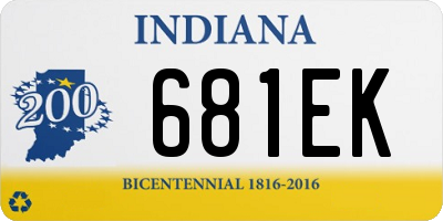 IN license plate 681EK