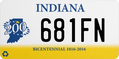 IN license plate 681FN