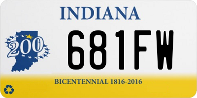 IN license plate 681FW