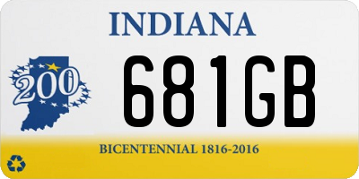 IN license plate 681GB