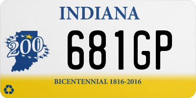 IN license plate 681GP