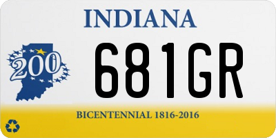 IN license plate 681GR