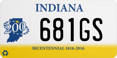 IN license plate 681GS