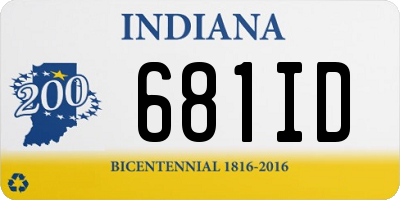 IN license plate 681ID