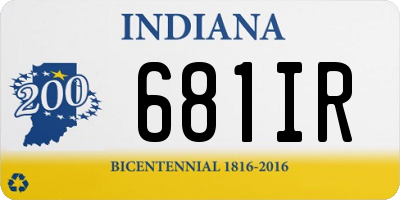 IN license plate 681IR