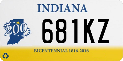 IN license plate 681KZ