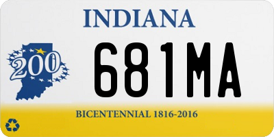 IN license plate 681MA