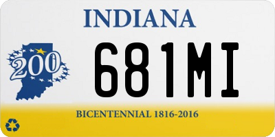 IN license plate 681MI