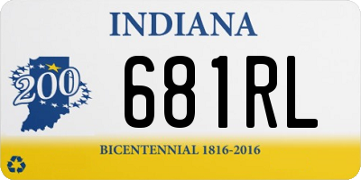 IN license plate 681RL