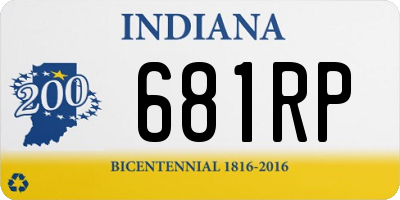 IN license plate 681RP