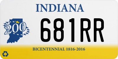 IN license plate 681RR