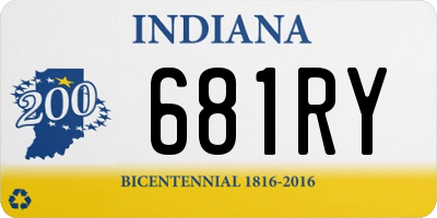IN license plate 681RY
