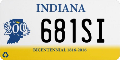 IN license plate 681SI