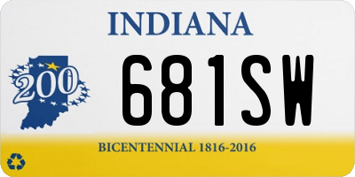 IN license plate 681SW