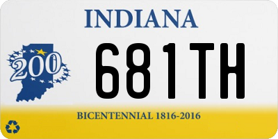 IN license plate 681TH