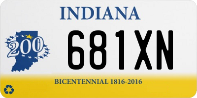 IN license plate 681XN