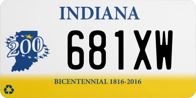 IN license plate 681XW