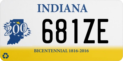 IN license plate 681ZE