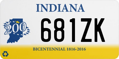 IN license plate 681ZK