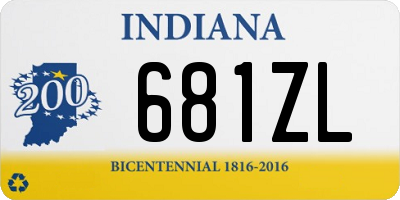 IN license plate 681ZL