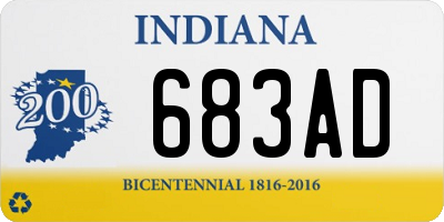 IN license plate 683AD