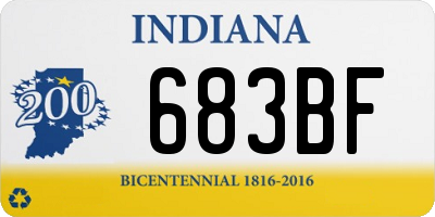 IN license plate 683BF