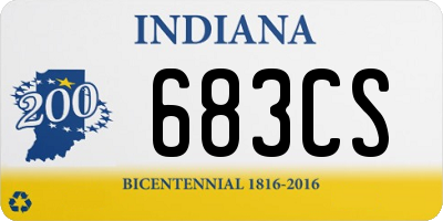 IN license plate 683CS