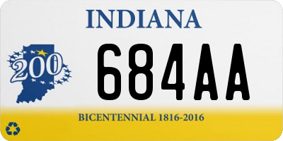 IN license plate 684AA