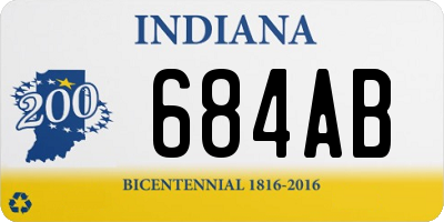 IN license plate 684AB