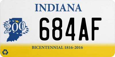 IN license plate 684AF