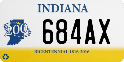 IN license plate 684AX