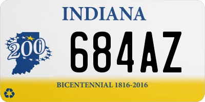 IN license plate 684AZ