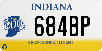 IN license plate 684BP