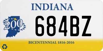 IN license plate 684BZ