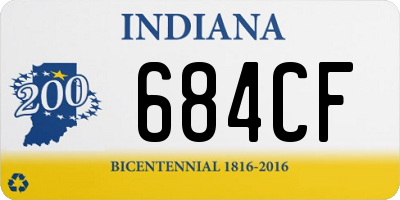 IN license plate 684CF