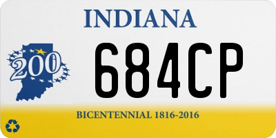 IN license plate 684CP