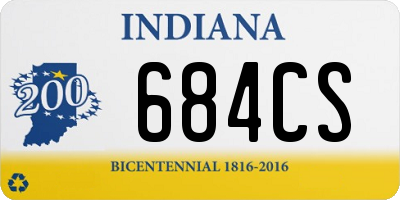 IN license plate 684CS