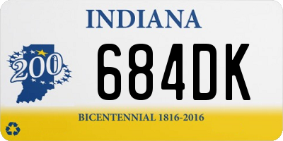 IN license plate 684DK