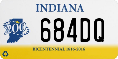 IN license plate 684DQ