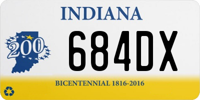 IN license plate 684DX