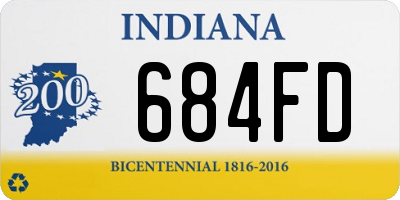 IN license plate 684FD