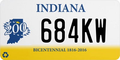 IN license plate 684KW