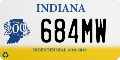 IN license plate 684MW