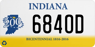 IN license plate 684OD