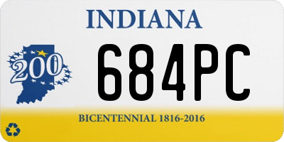 IN license plate 684PC