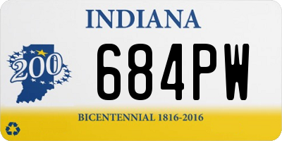 IN license plate 684PW