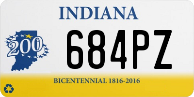 IN license plate 684PZ