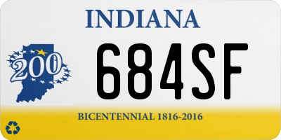 IN license plate 684SF