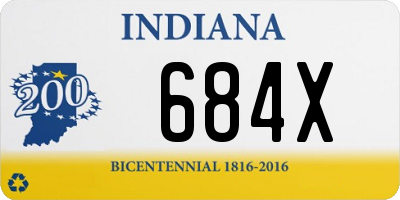 IN license plate 684X